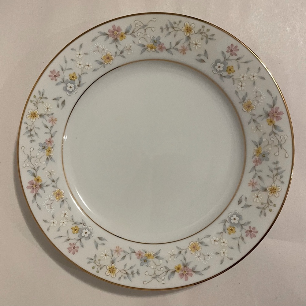 Noritake Delevan Salad Plates with Gold Trim  #2580